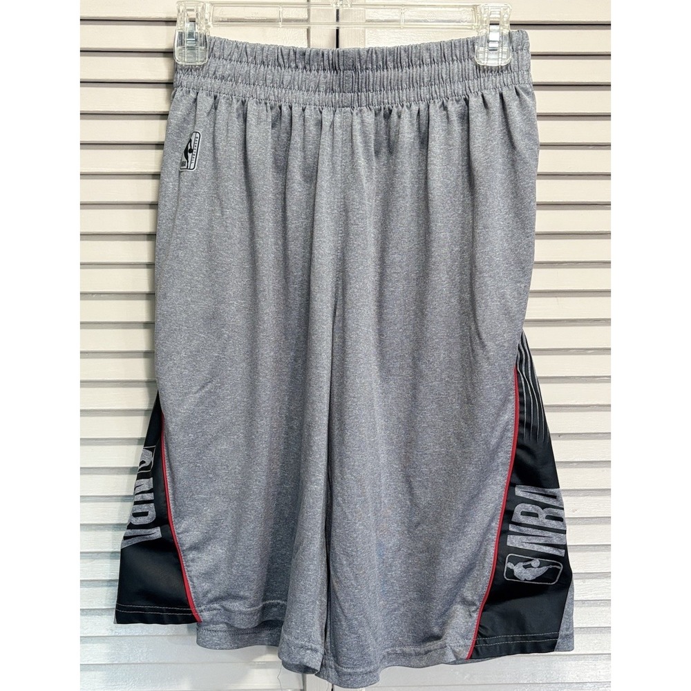 NBA Classic Basketball Shorts Elastic Waist Size S‎ Gray/Black Active Logo